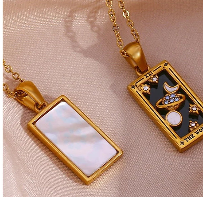 Reverso de nácar del collar tarot