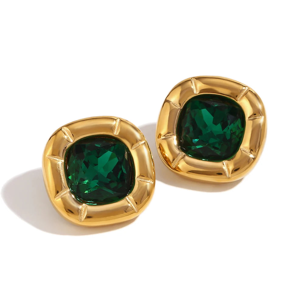 Pendientes verde esmeralda