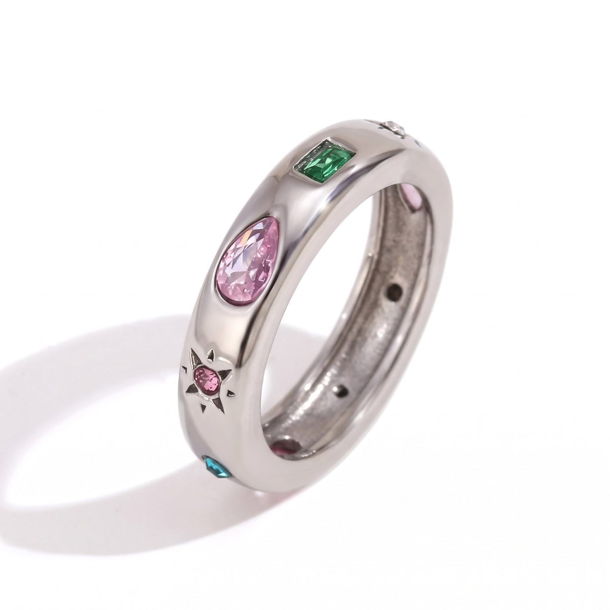 Anillo de colores · Plateado